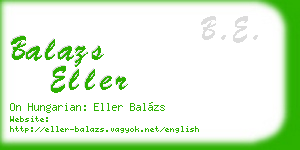 balazs eller business card
